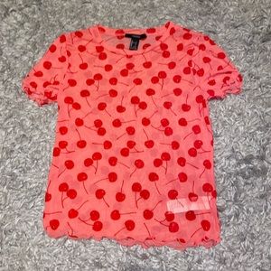 Cherry Mesh Top